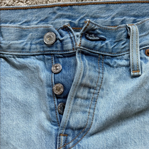 Levi's 501 Light Blue Distressed Boyfriend Jeans - Picture 3 of 12